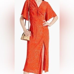 NWT Diane Von Furstenberg MIDI Polka Dot crepe Dress SZ 14